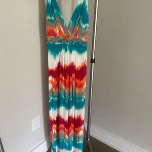 Tart- multi colored maxi dress; buttery soft; size small